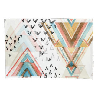 Housse D'oreillers Aquarelle Géométrique Sans joint : Style Tribal.