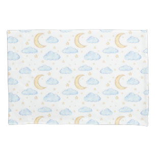 Housse D'oreillers Aquarelle Lune étoiles et nuages Motif
