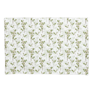 Housse D'oreillers Aquarelle Mistletoe Plante d'hiver Motif transpare