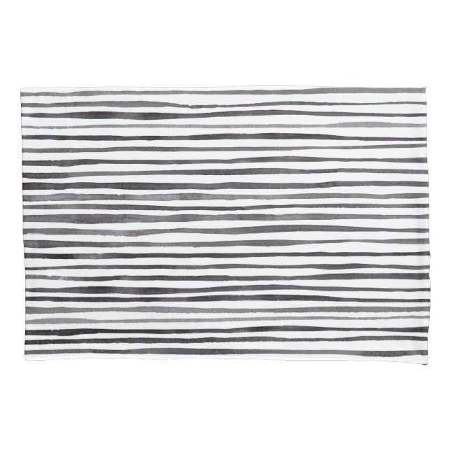 Housse D'oreillers Aquarelle moderne noir et blanc    (devant)