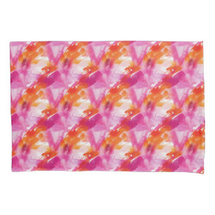 Housse D'oreillers Aquarelle Orange Rose Abstrait