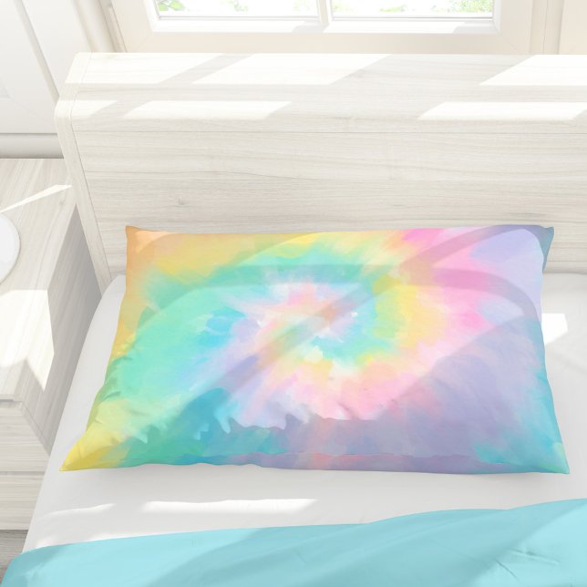Housse D'oreillers Aquarelle Pastel Rainbow Tie Dye (Créateur téléchargé)