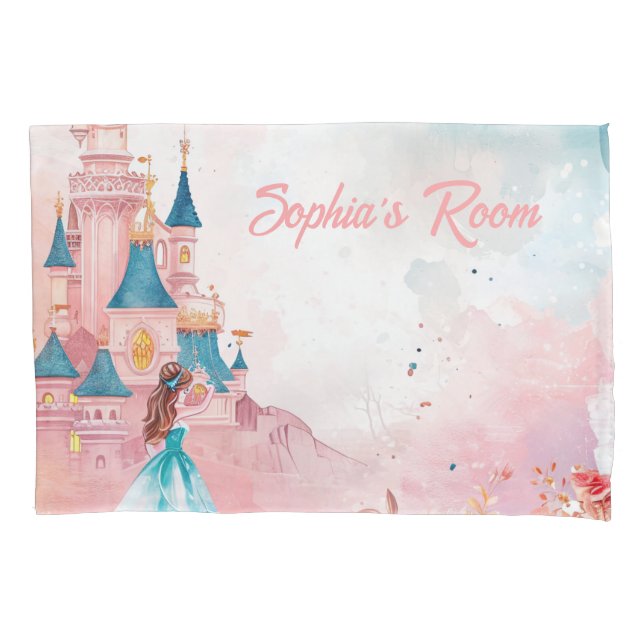Housse D'oreillers Aquarelle rose princesse (devant)