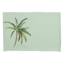 Housse D'oreillers Aquarelle tropicale Palmiers vert clair