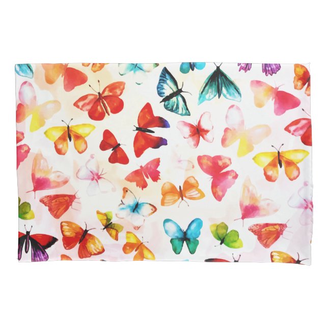 Housse D'oreillers Aquarelle Whimsical Rainbow Forest Butterfly (devant)
