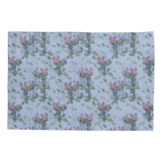 Housse D'oreillers Aquarelles tropicales des Flamants roses Répéter l (Dos)