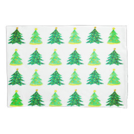 Housse D'oreillers Arbre de Noël Aquarelle Fête Magique
