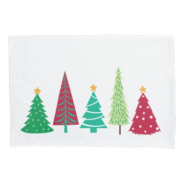 Housse D'oreillers Arbres de Noël modernes de tendances (devant-gauche)