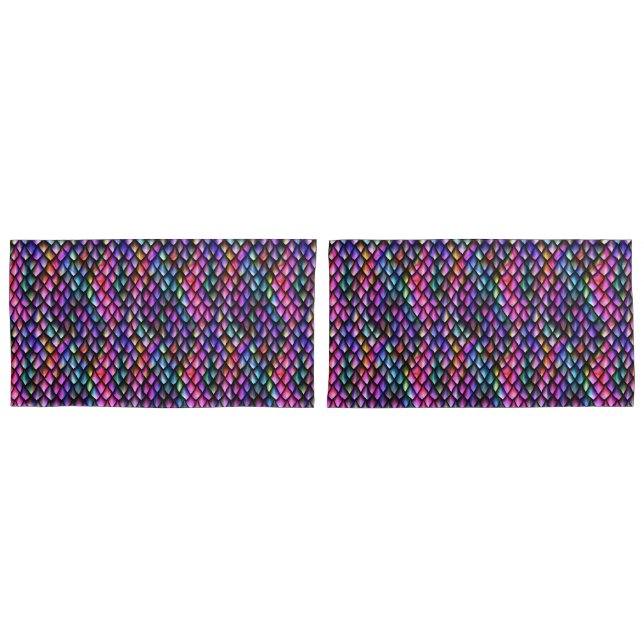Housse D'oreillers Arc en ciel Dragon Scales Pilotes (devant-Set)