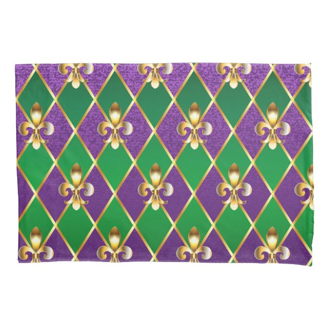 Housse D'oreillers Arrière - plan de bijoux Mardi Gras (devant)