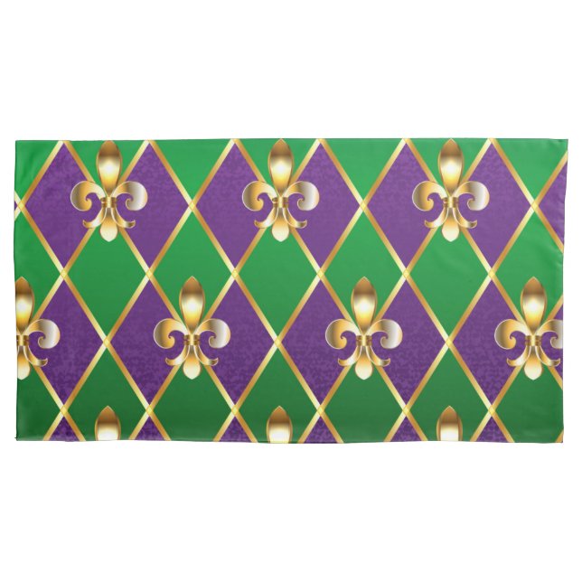 Housse D'oreillers Arrière - plan de bijoux Mardi Gras (devant-gauche)