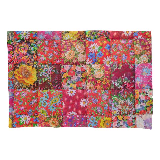 Housse D'oreillers Arrière - plan de surface à patchwork floral artis (devant)