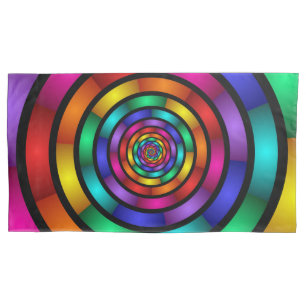 Housse D'oreillers Arrondi et psychédélique coloré Art moderne fracta