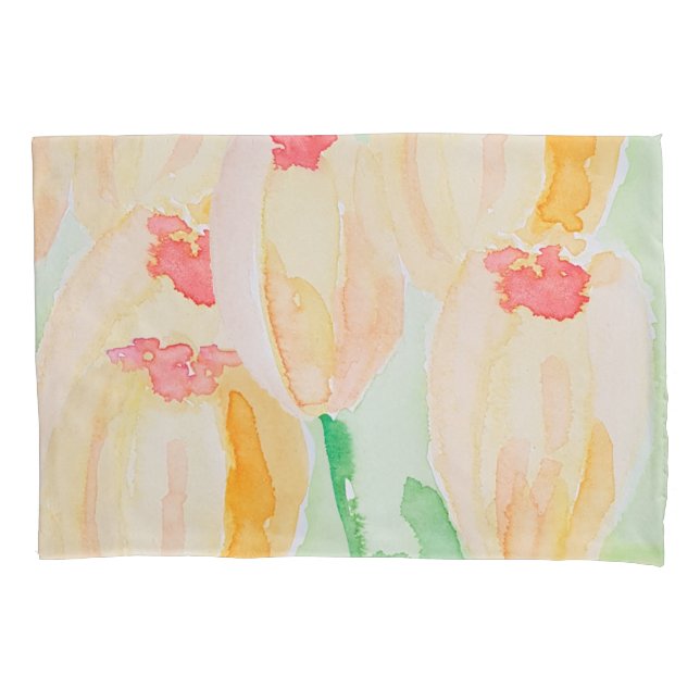 Housse D'oreillers Art aquarelle surdimensionné des tulipes Abstraite (devant)