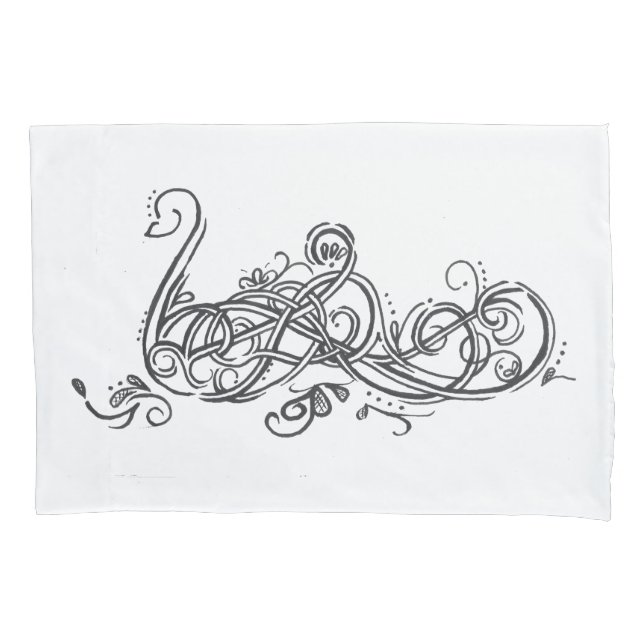 Housse D'oreillers Art de ligne Swan Fancy (devant)