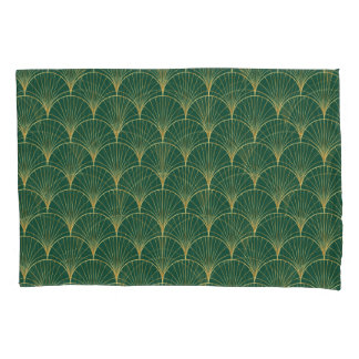 Housse D'oreillers Art déco feuille de palme verte