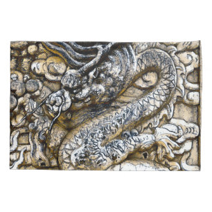Housse D'oreillers Art d'imaginaire d'aquarelle de pierre de dragon