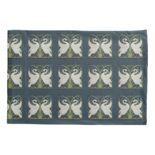 Housse D'oreillers Art Nouveau Swan Deux Swans