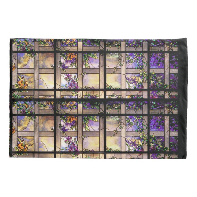 Housse D'oreillers Art Nouveau Tiffany Tige Verre Floral Oreiller (Dos)