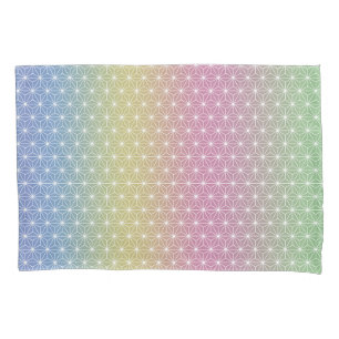 Housse D'oreillers Asanoha japonais traditionnel Pascal pastel Arc-en