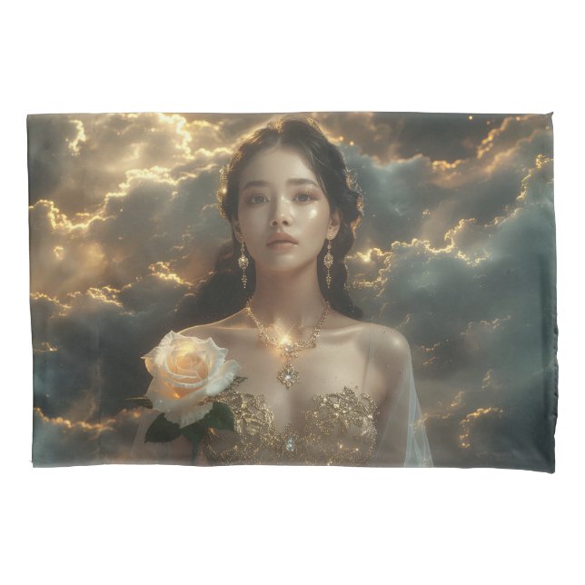 Housse D'oreillers Asian Beauty With White Rose (devant)