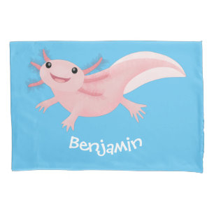 Housse D'oreillers axolotl rose pâle