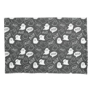 Housse D'oreillers B&W Cute Doodle Halloween Motif