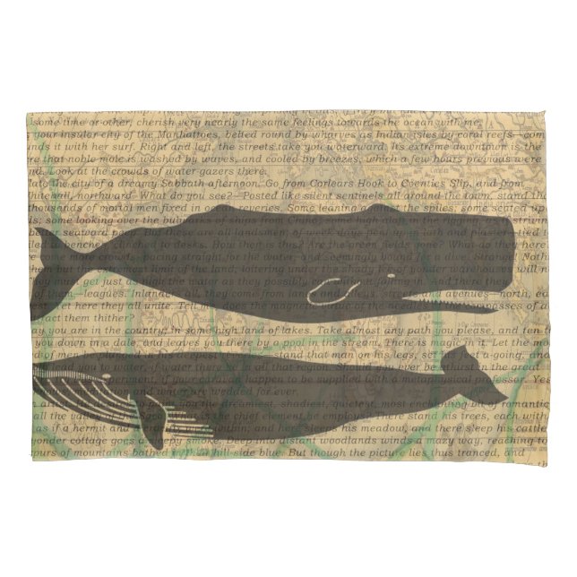 Housse D'oreillers Baleine antique Vie marine (devant)