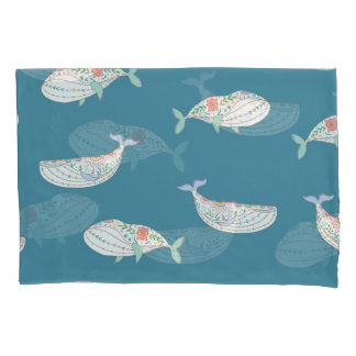 Housse D'oreillers Baleine scandinave, animaux de mer motif