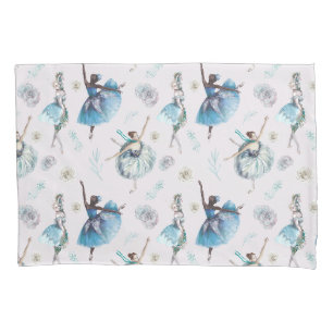 Housse D'oreillers Ballerinas Bleues Exquises sur Blush