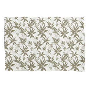 Housse D'oreillers Bambou sur voiles blancs - motif de surface transp