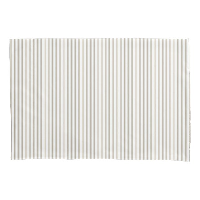 Housse D'oreillers Bande de cueillette beige et blanche (devant)