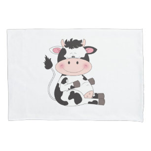 Housse D'oreillers Bande dessinée mignonne de vache à bébé