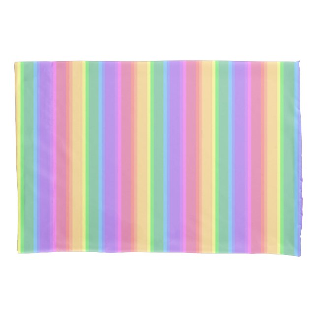 Housse D'oreillers Bandes arc-en-ciel pastel (devant)