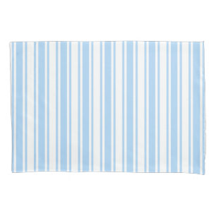 Housse D'oreillers Bandes de bonbons bleu pâle et blanc