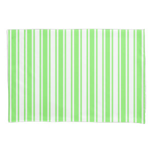 Housse D'oreillers Bandes de bonbons vert et blanc de chaux