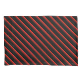 Housse D'oreillers Bandes diagonales en noir et rouge