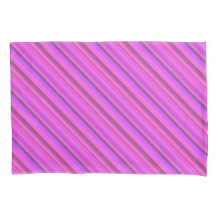 Housse D'oreillers Bandes diagonales roses