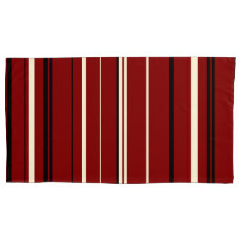 Housse D'oreillers Bandes noires rouges et blanches