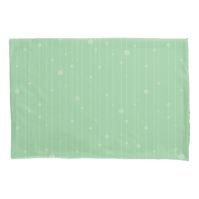 Housse D'oreillers Bandes simples et points vert menthe moderne (devant-gauche)