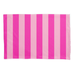 Housse D'oreillers Bandes verticales rose chaud