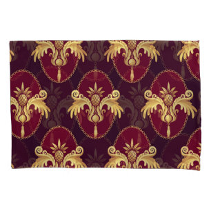 Housse D'oreillers Baroque Gold Sconce Magenta Motif