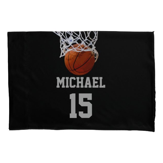 Housse D'oreillers Basket-ball Votre nom (devant)