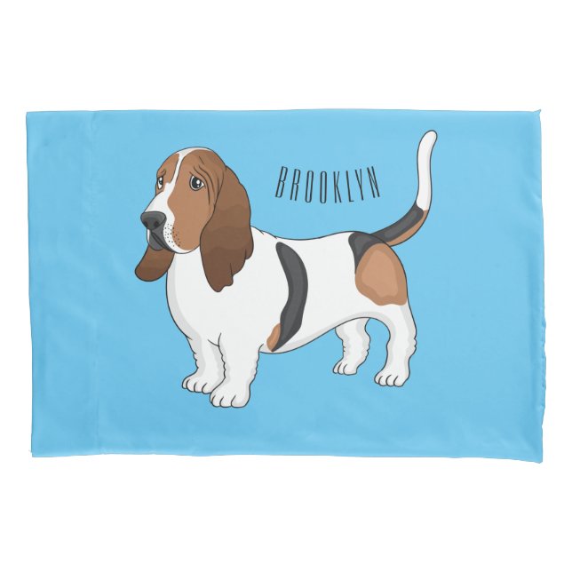 Housse D'oreillers Basset hound dessin de chien (devant)