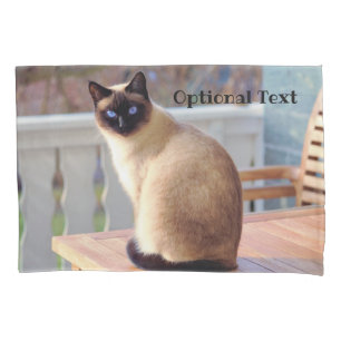 Housse D'oreillers Beau chat siamois avec yeux bleus