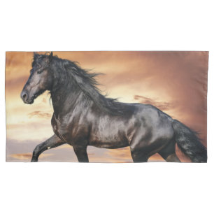 Housse D'oreillers Beau Cheval Noir