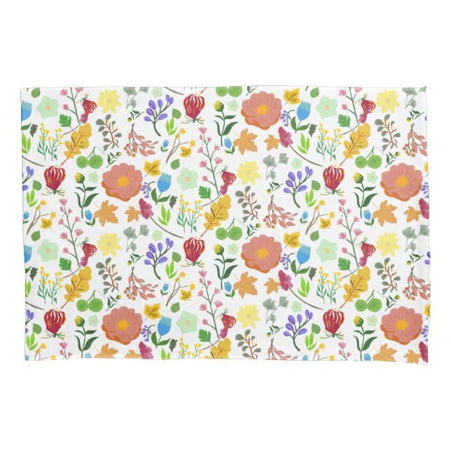 Housse D'oreillers Beau fleur sauvage aquarelle (devant)