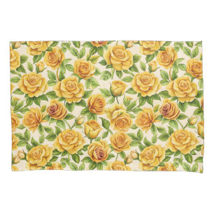 Housse D'oreillers Beau Motif sans couture des Roses Jaunes