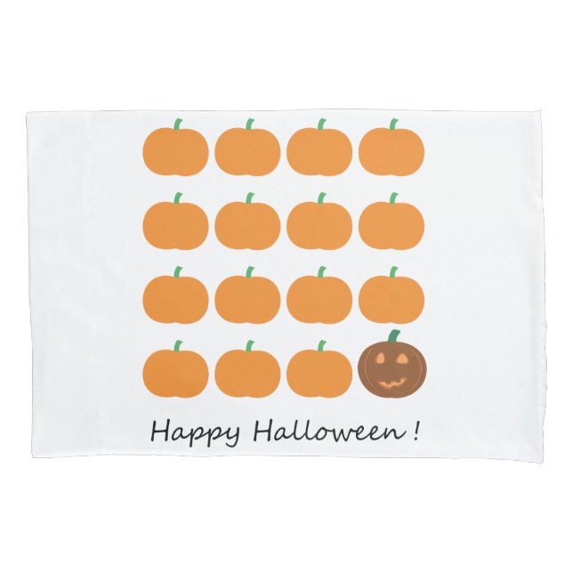 Housse D'oreillers Beau Patch Citrouille Halloween (devant)