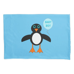 Housse D'oreillers Bébé bleu mignon Petit Garçon Pingouin
